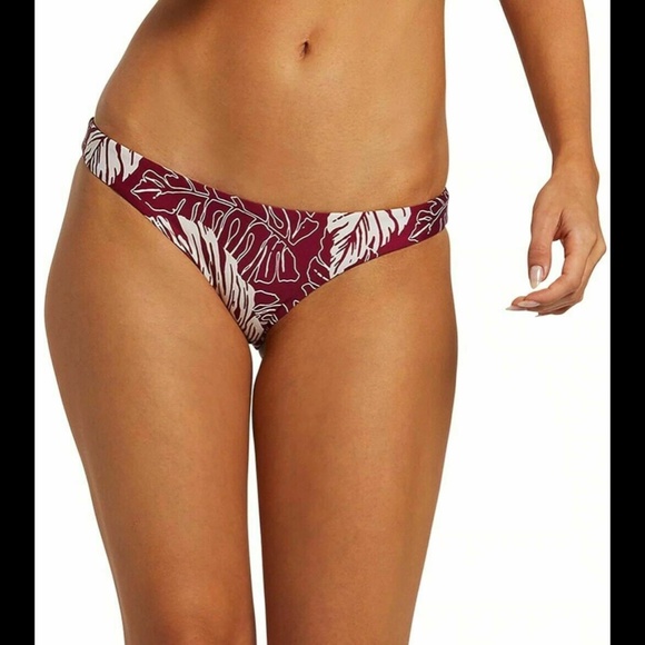 NWT Volcom [ Large ] Palm Squad Bikini Swim Bottom‎ in Pomegranate - Picture 9 of 10
